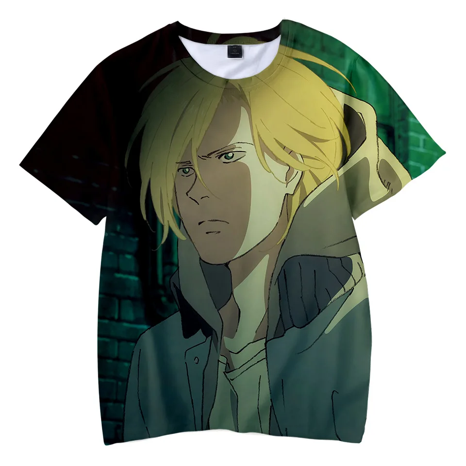 

Summer 2021 new 3D printed T-shirt anime banana fish print men's T-shirts casual T shirt O-neck hip hop short sleeve