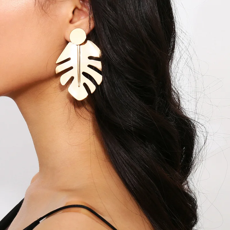 Новые модные золотые серебряные Винтажные серьги гвоздики из сплава с