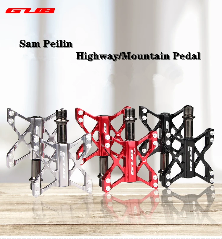 

Велосипедные педали GUB 009 из алюминиевого сплава, нескользящая с 3 подшипниками, плоская платформа, противоскользящая, для горных велосипедо...