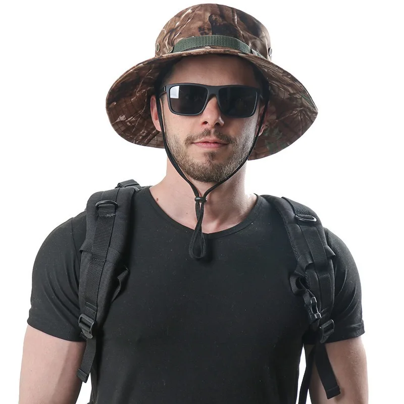 Тактическая Военная охотничья Мужская камуфляжная шляпа из полиэстера с защитой