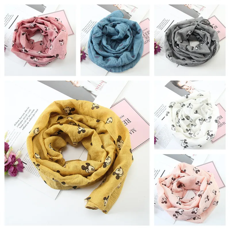 Универсальный шарф из мягкого хлопка с изображением героев мультфильмов