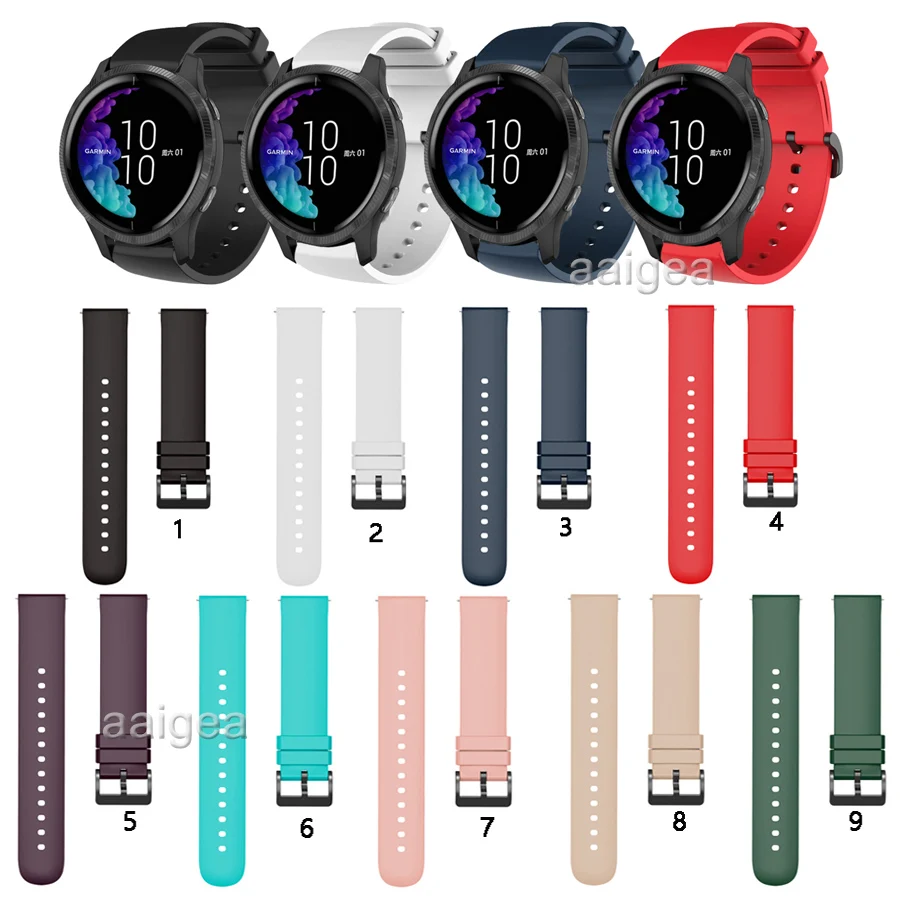 

Мягкий силиконовый спортивный ремешок 20 мм для Garmin CAME Sq для Vivoactive 3 Music /Forerunner 645 245, сменный ремешок для смарт-часов