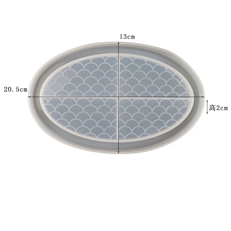 

Oval Dish Silicone Mold Mermaid Scale Tray Diy Resin Epoxy Home Decor Fruit Plate Dressing Table Organizer