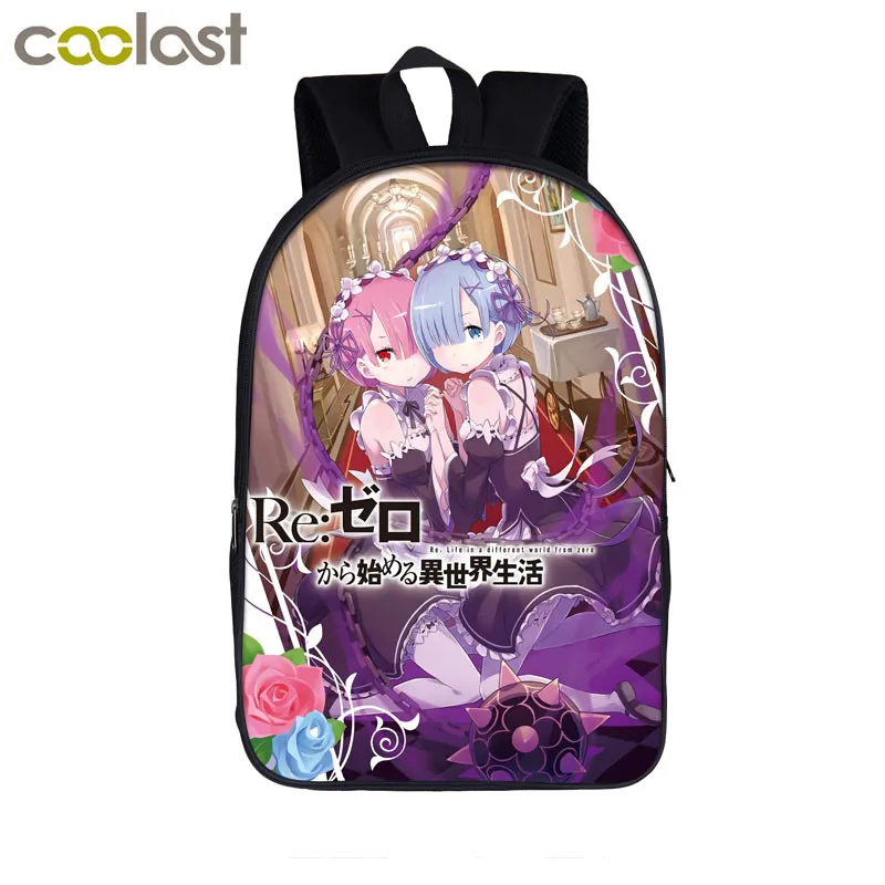 Re:Zero kara Hajimeru Isekai Seikatsu рюкзак для мальчиков и девочек-подростков Сумка с аниме Emilia