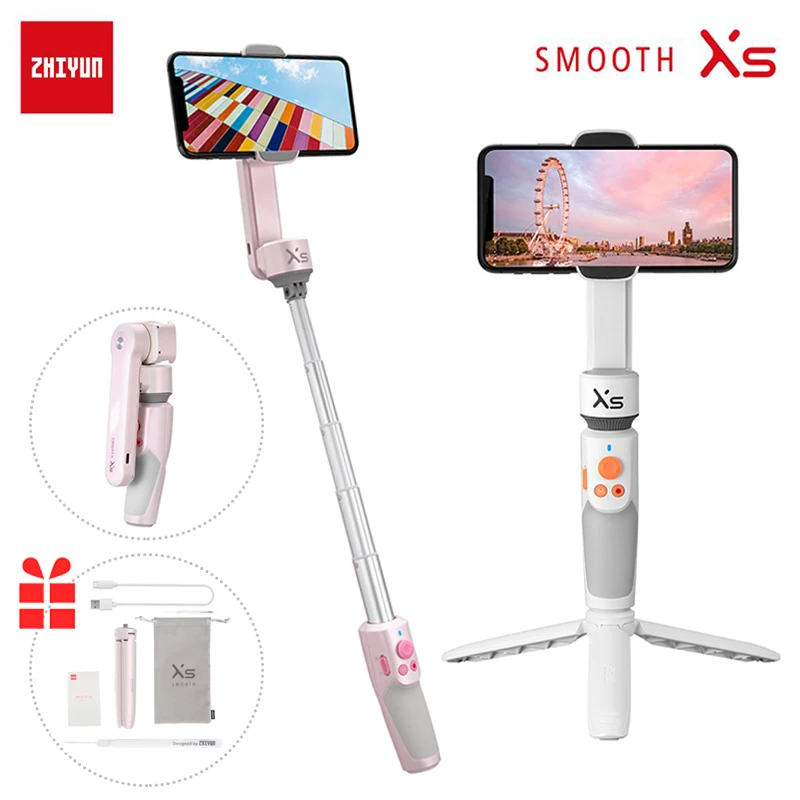 

Селфи-палка Zhiyun Smooth XS, Ручной Стабилизатор для iPhone 11 Pro Max XS XR X Samsung Huawei Xiaomi Android смартфонов