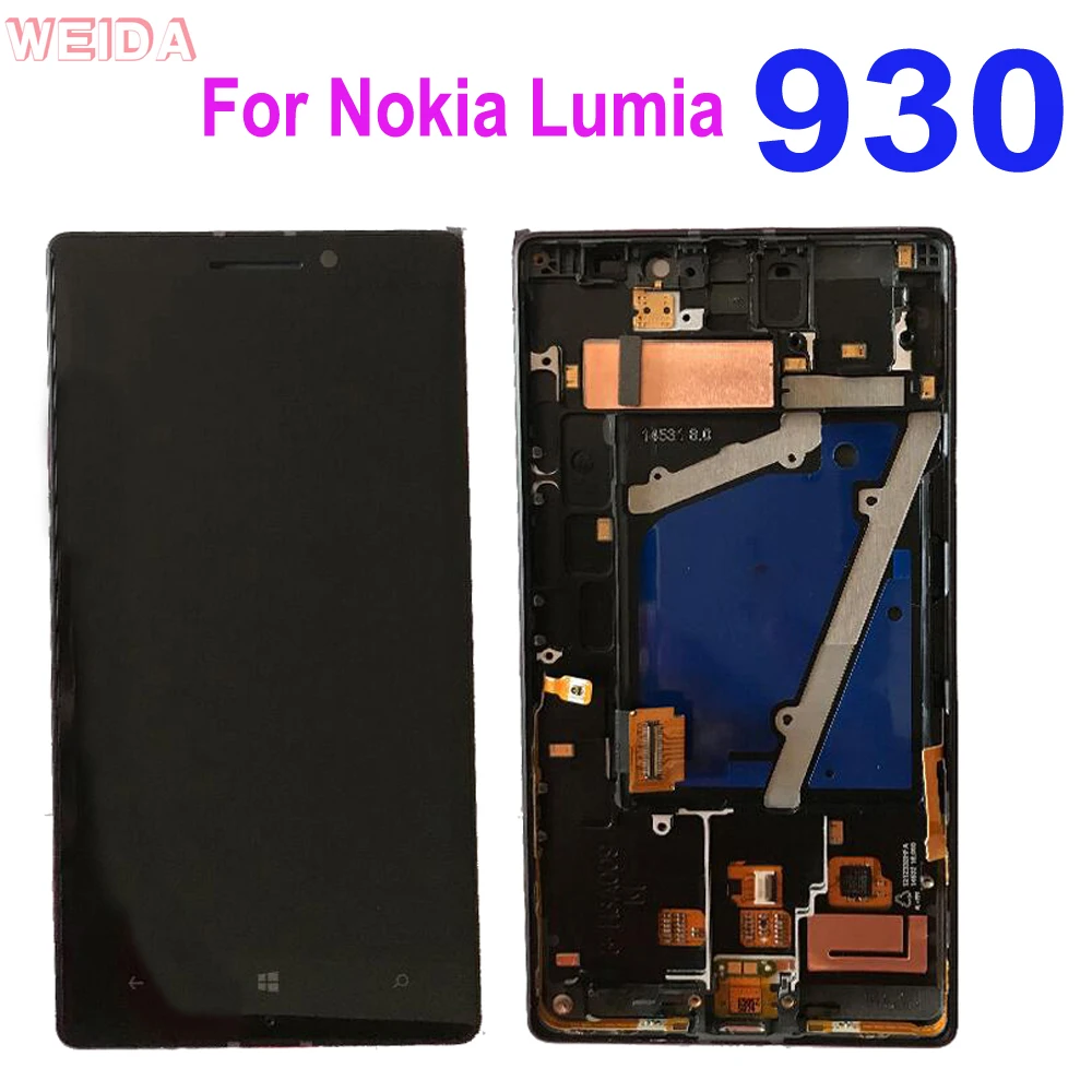 

Original 5.0" For Nokia Lumia 930 LCD Display Touch Screen Digitizer Assembly With Frame Replacement for Nokia Lumia 930 Display