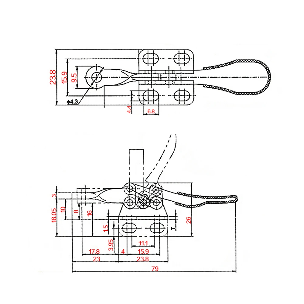 

Dropshipping 2/4pcs Horizontal Toggle Clamp Quick-Release Clamps Set GH-201A Woodworking Fix Clip Tool Hold Down Hand Tool