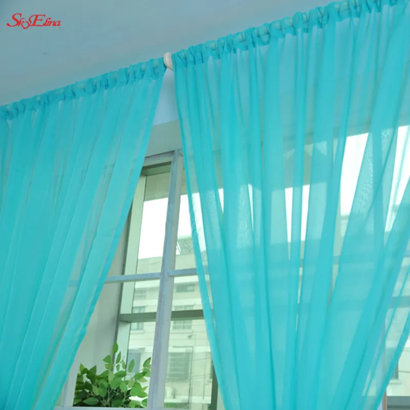 Белая Тюлевая занавеска s для украшения гостиной Современная однотонная