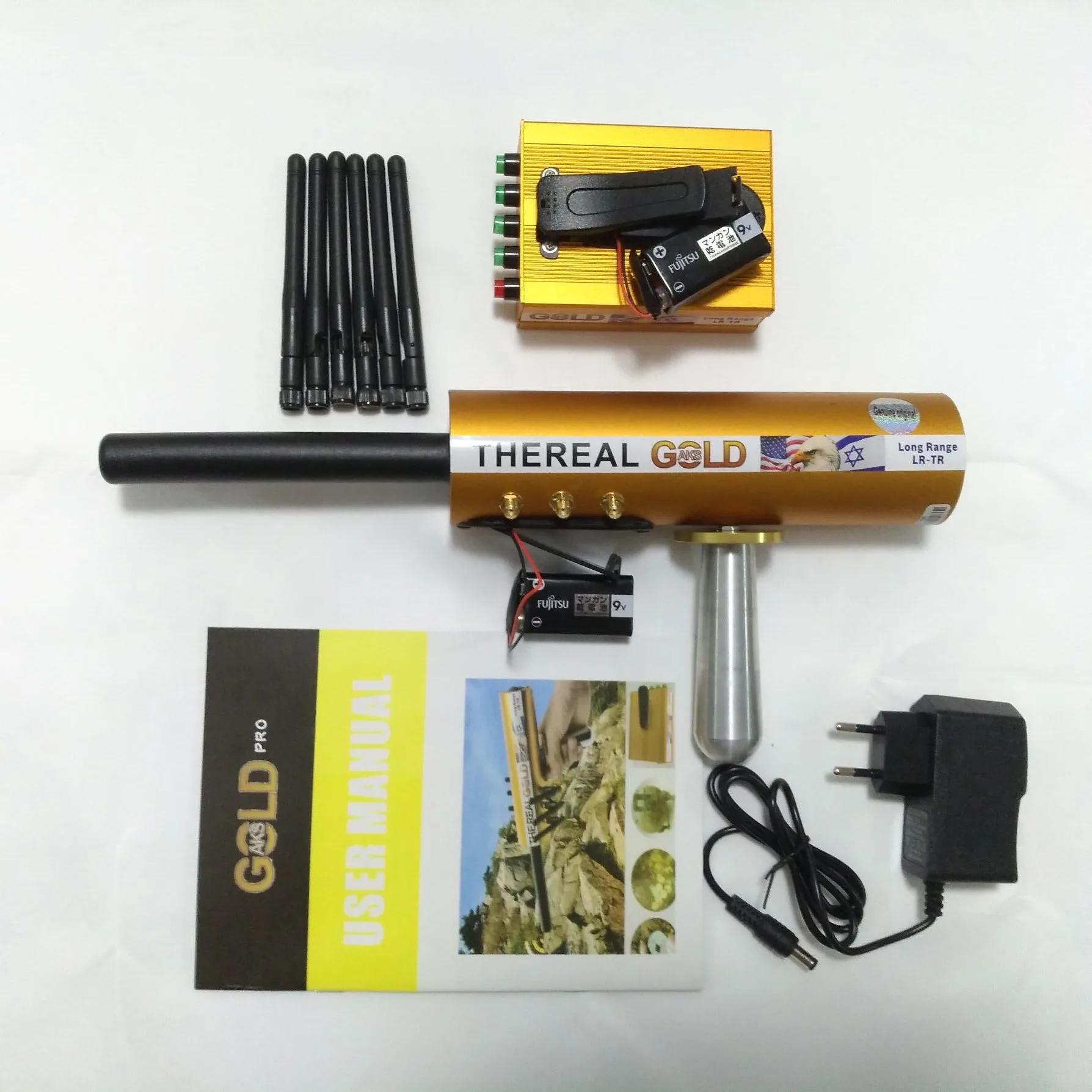 Real Gold AKS 6 антенн со съемными батарейками 9 В для подземного обнаружения золота