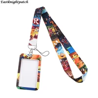 e2875 cartoon punk lanyard keychain for keys badge mobile phone keyrings women men neck strap with funny diy card cover