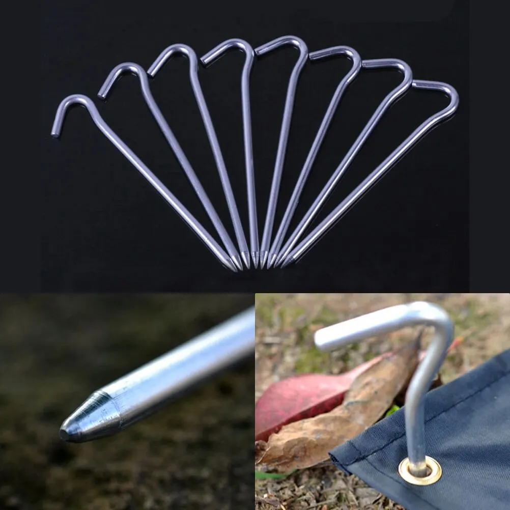 8 шт. Марка колья прочный алюминиевый сплав колышки с крюком для кемпинга сад