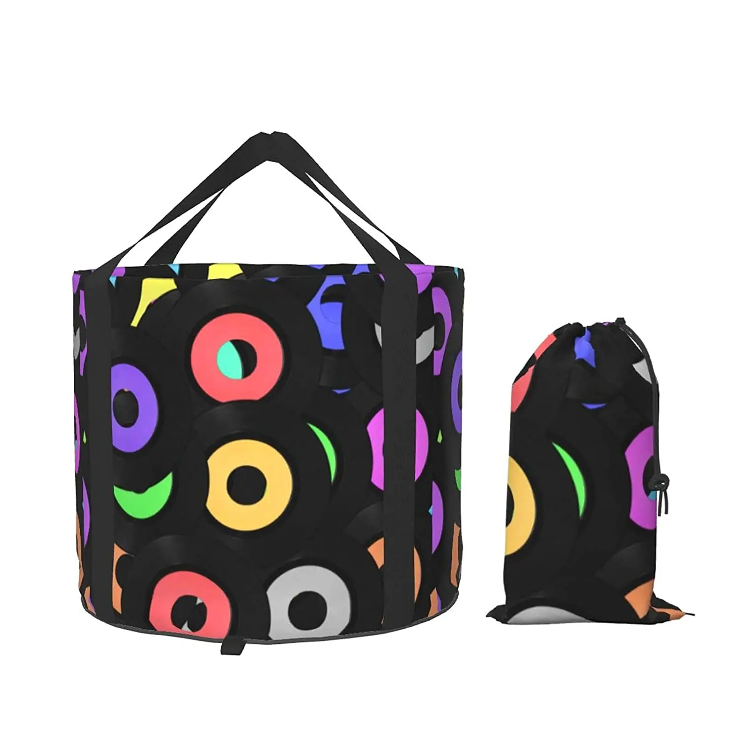 

Portable Travel Foot Bath Vinyl Record Vintage Analog Music Recording Medium Collapsible Bucket Folding Feet Soaking Tub Basin