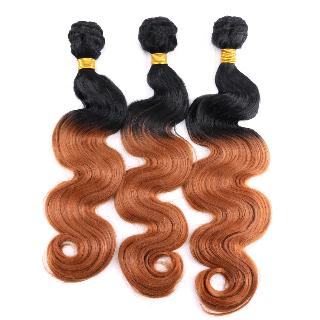 

16-24 Inches 100g/piece Ombre Color Synthetic Body Wave Hair Bundles High Temperature Synthetic Hair Extensions for Black Women