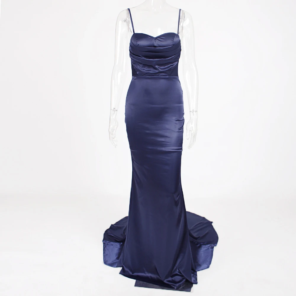 2019 элегантное V образный вырез без спинки пустотелый Платье русалка черный