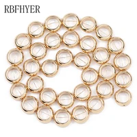 rbfhyer natural hematite stone gold silvers round circle 12x8mm loose beads for trendy jewelry bracelets making diy findings