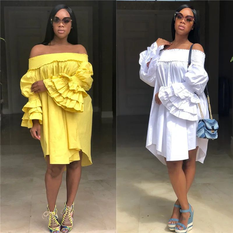 Платье женское с открытыми плечами пикантный Повседневный свободвечерние