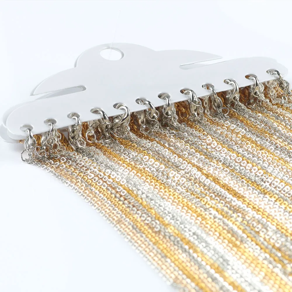 

Цепочка для ожерелья, металлическая, 2,0 мм, 12 шт./лот