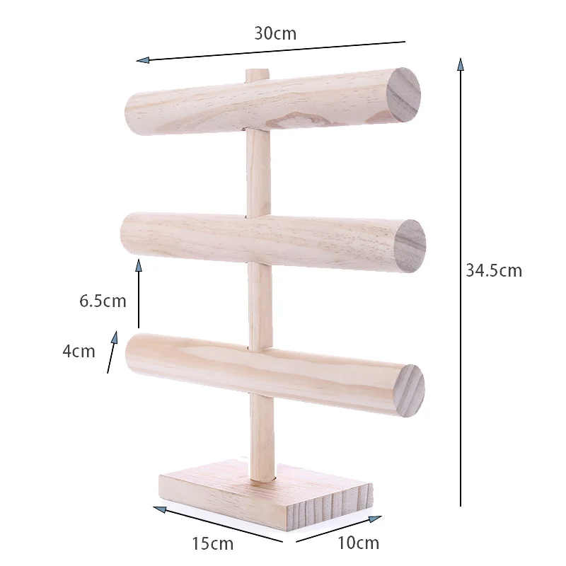 

Solid Wood 3-Layer Bracelet Holder Hanging Watch Storage Household Jewelry Display Stand Props