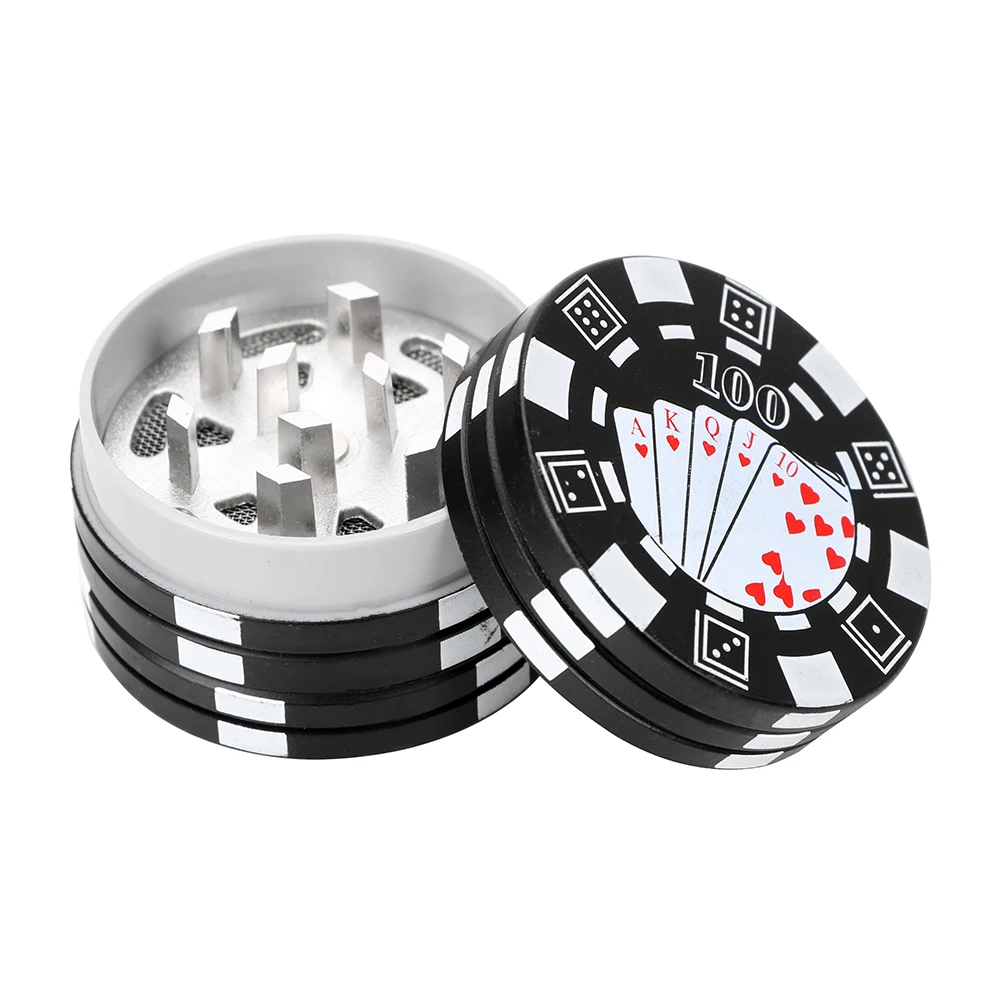 

Poker Chip Style Herb Cutter Smoking Pipe Accessories Cigarette Accessories Gadget Tobacco Grinder 3-layer Spice Weed Cutter