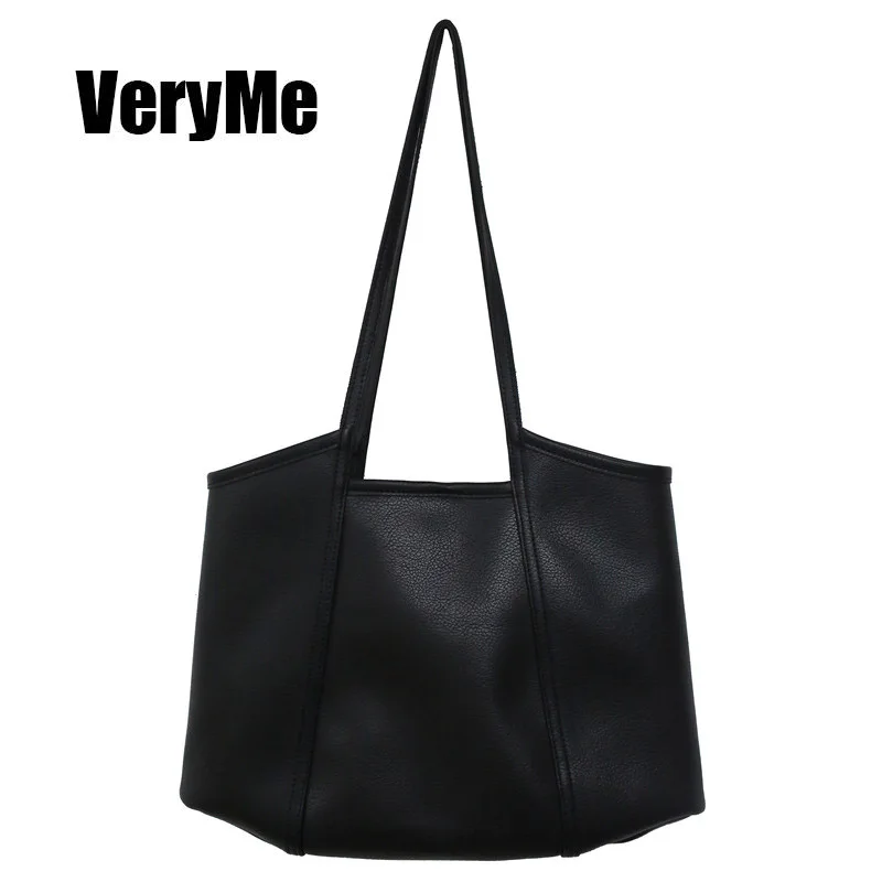 

VeryMe Fashion Leather Composite Lady Pack For Women 2020 Luxury Handbag Solid Color Large Capacity Tote Bag New Torebki Damskie