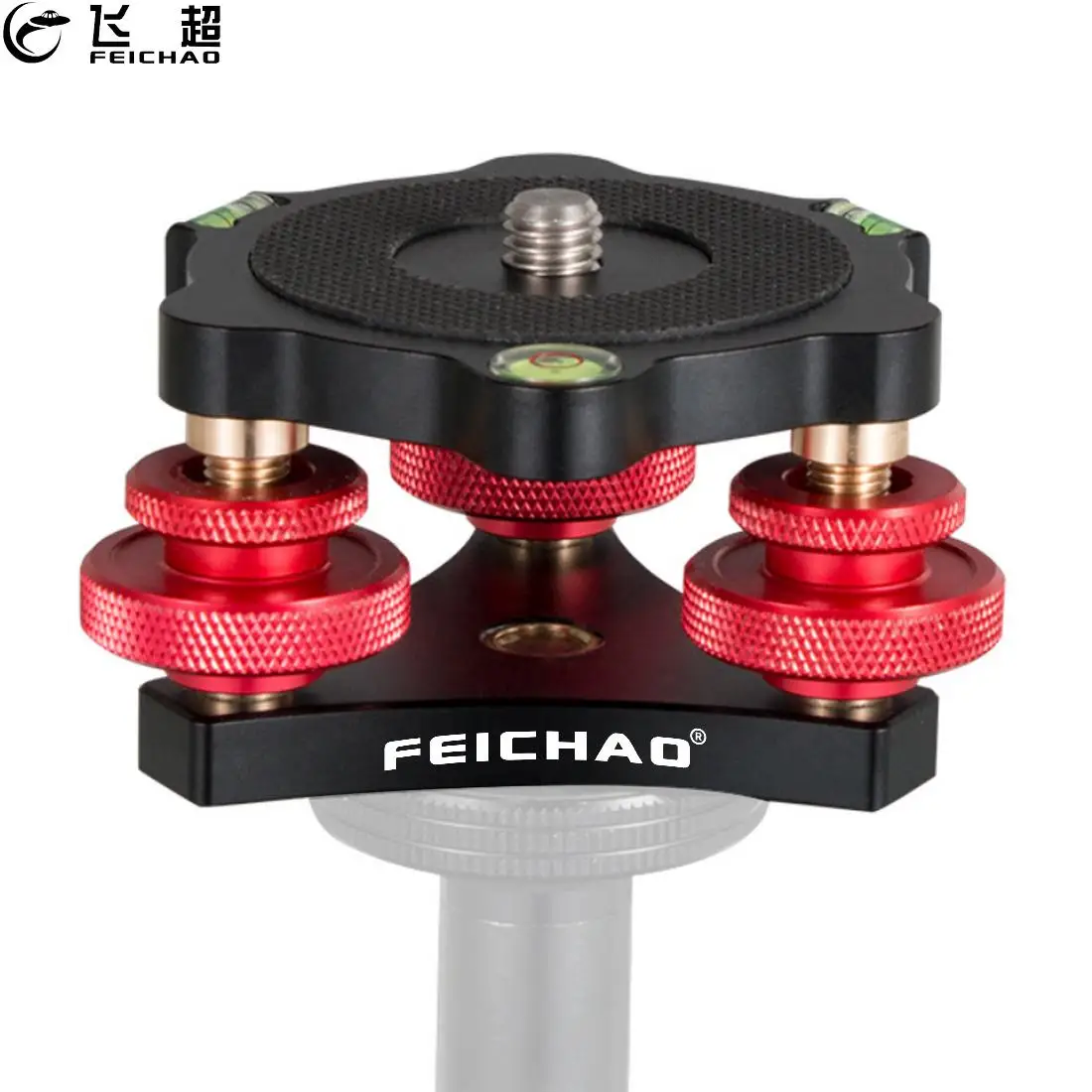 

LP-64 Camera Tripod Head Speedy Leveling Base Aluminum Alloy Triple-Wheel Precision Leveler Bubble Level 3/8" Screw Load 15kg