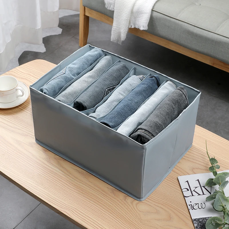 

7 Grids Large Jeans Storage Boxs Closet Organizer For Clothes Tidys Pants T-shirt Compartment Home Organizer Drawer