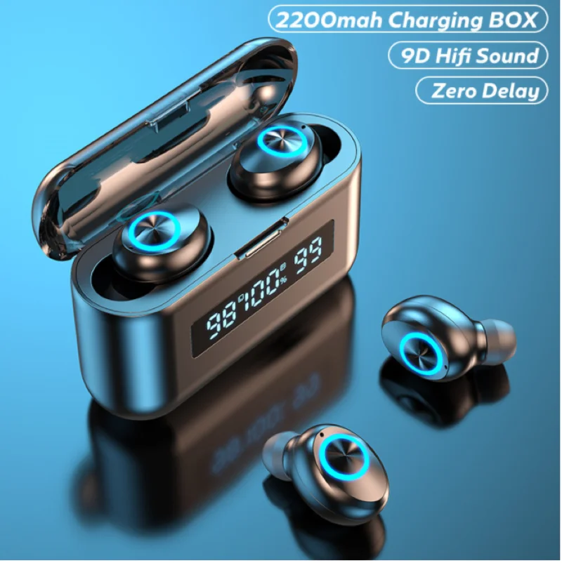 

TWS Wireless Headphones With Microphone 2200mAh Charging Box Sports Waterproof Bluetooth Wireless Earphones for All Smart Phone