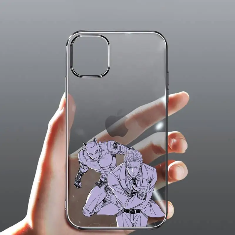 

anime cortoon JOJOS BIZARRE Phone Case Transparent for iPhone Samsung 11 12 6 7 8 9 30 Pro X Max XR Plus lite