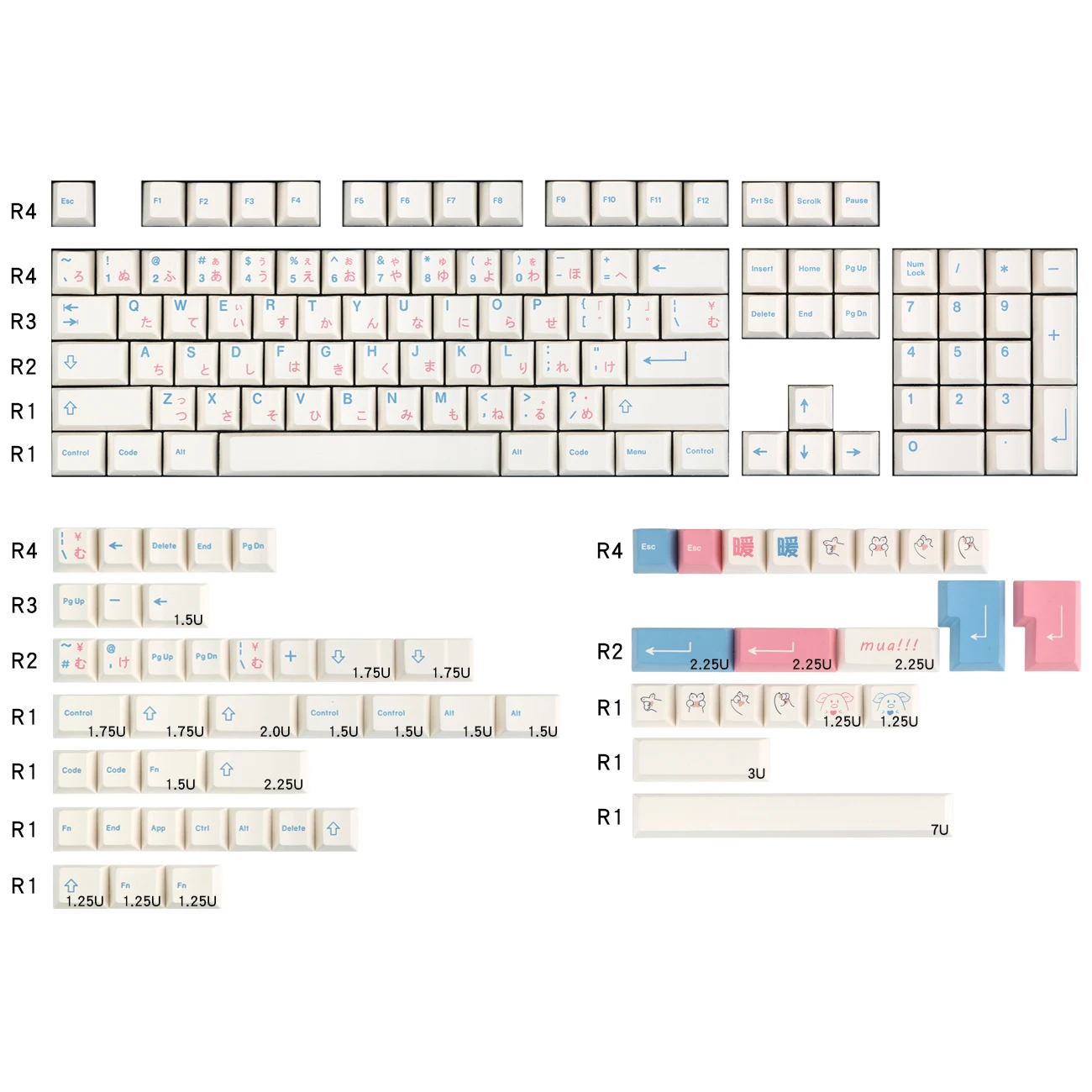 

Key cap hall warm matching color factory high thermal sublimation 64 68 87 104 large set of mechanical keyboard special