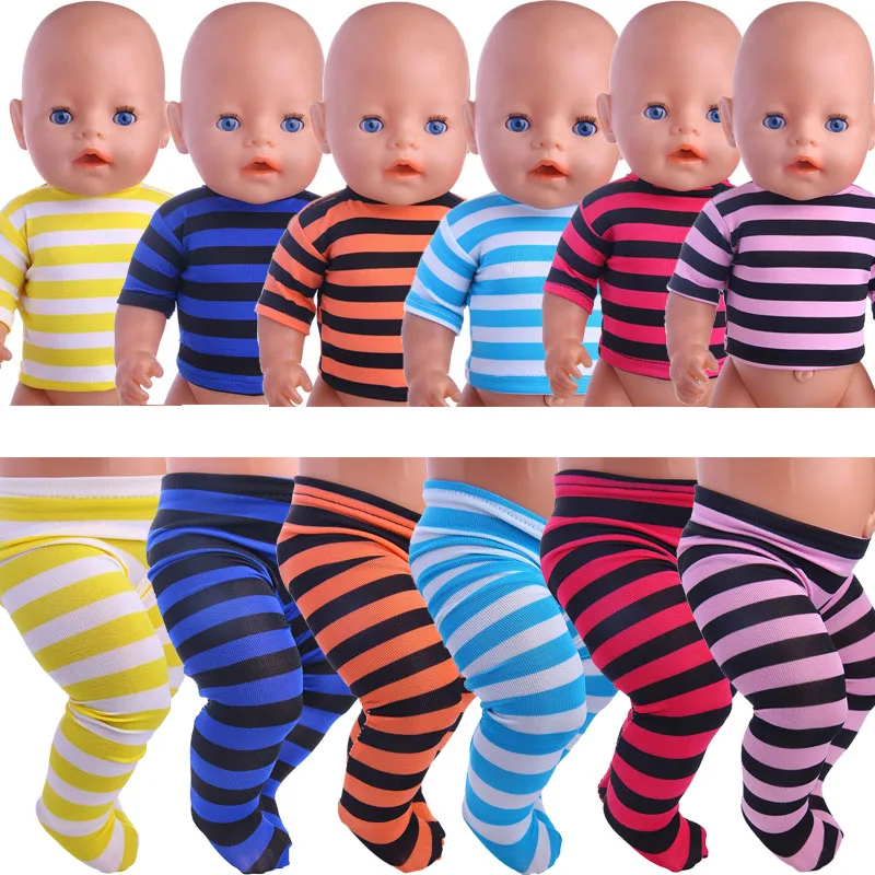 Полосатая футболка яркие цвета + леггинсы в полоску модная повседневная одежда