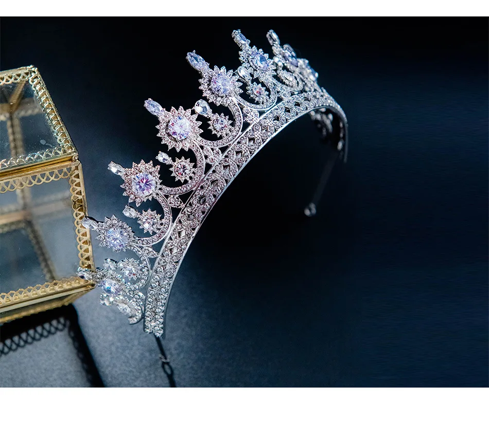Европейская и американская новая свадебная корона с фианитом AAA свадебный