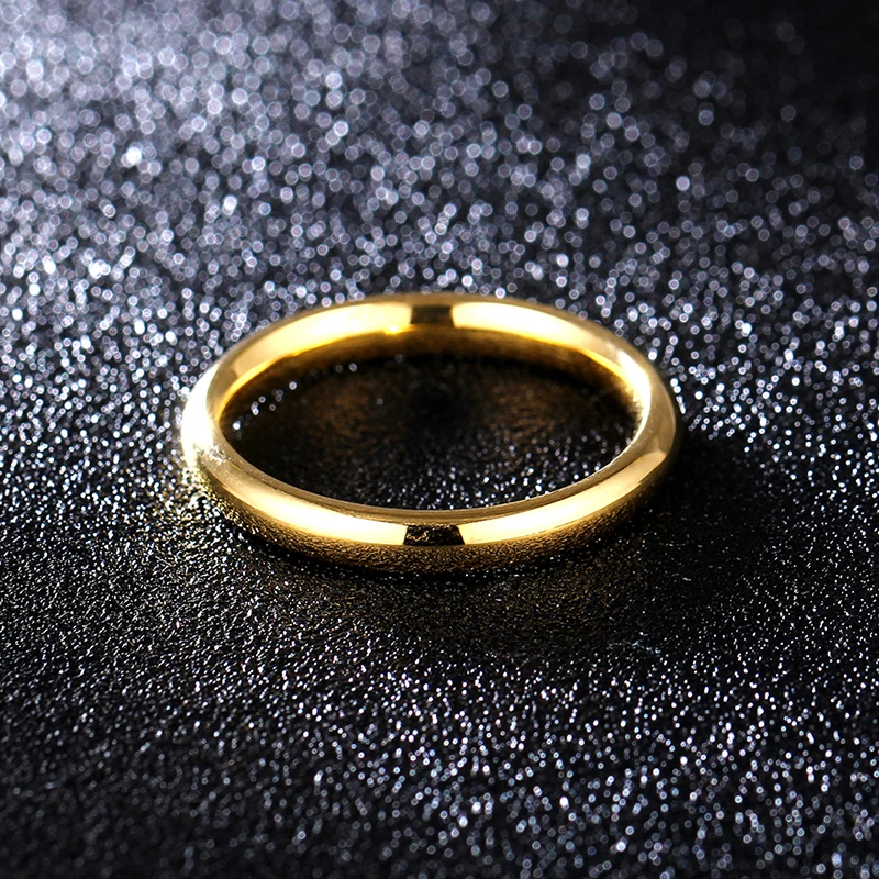 Gold 3mm 4 мм 2 мм золото титановая сталь пара кольцо для мужчин и женщин - Цвет основного камня: Gold 3mm