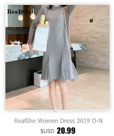 RealShe, женское платье, элегантное, с круглым вырезом, с рукавом до локтя, с оборками, сплошное, трикотажное, женское, макси платье, весна-осень, винтажное платье