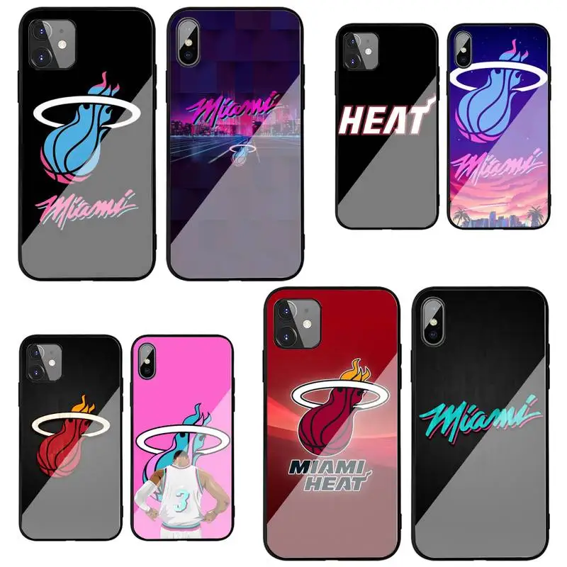 Майами Heat для Iphone 12 11 Pro MAX XR X 7 8Plus SE2020 DIY противоударное стекло с мягкими