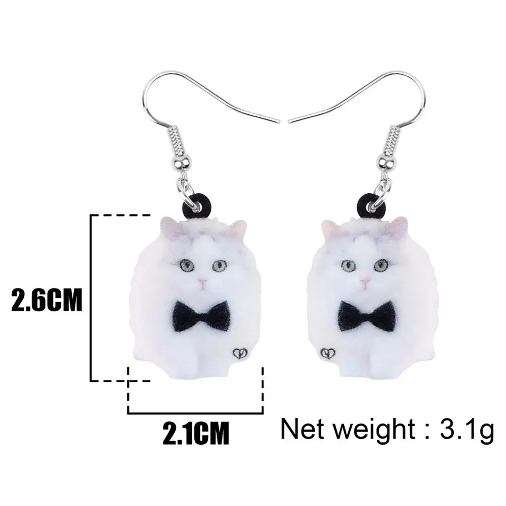 Bonsny акриловый бант Shih Tzu кошка ювелирные изделия животные для женщин девушек