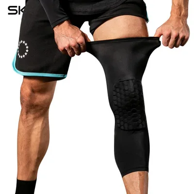 

1PCS Breathable Absorb Sweat Basketball Knee Pad Honeycomb Shockproof Long Leg Sleeves Knee Brace Football Sports Knee Guard