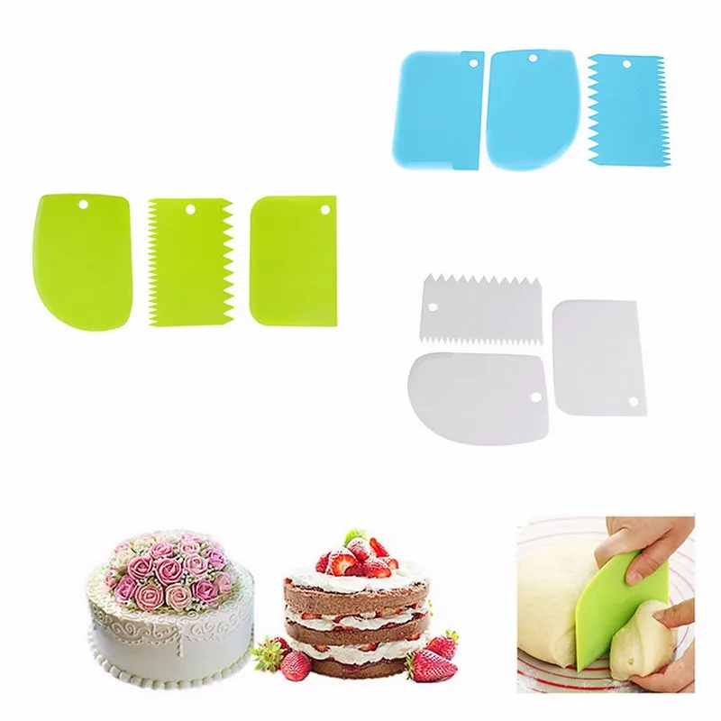 3 шт./лот резак для теста и торта шпатель крема скребок пастообразных резаков с