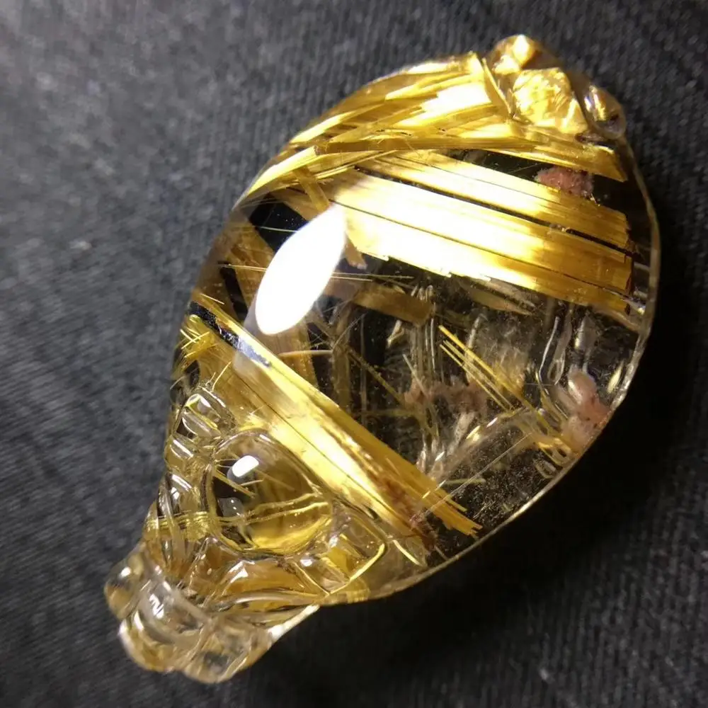 Сертификат натуральный Золотой рутилированный кварцевый титановый кулон