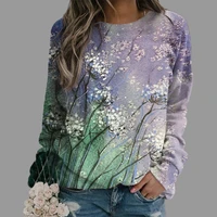 dandelion print women clothes coat long sleeve sweatshirt itself casual pullover spring autumn daily harajuku tops xxl oversized