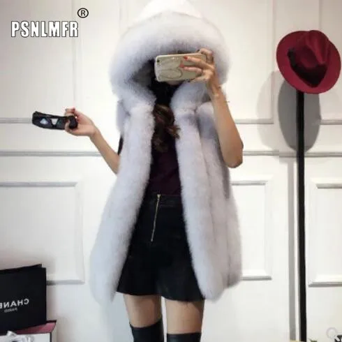 Осенне-зимний утепленный Повседневный жилет из натурального Лисьего меха с