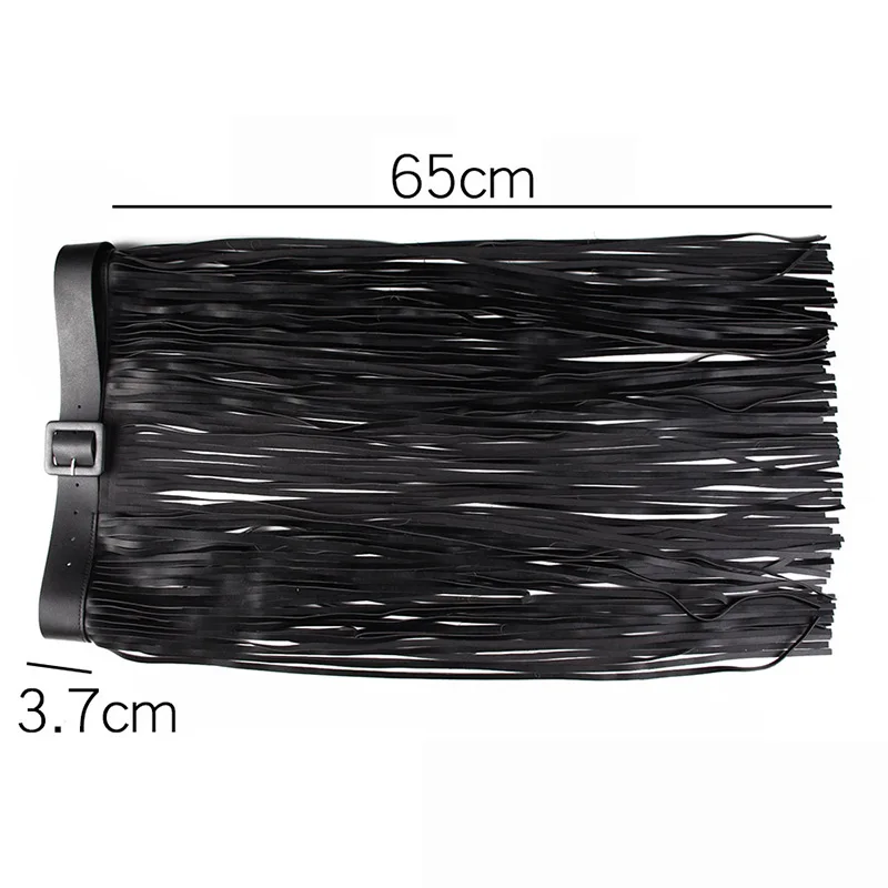 Кожаная длинная юбка Бохо с бахромой и поясом для карнавала выпускного бала