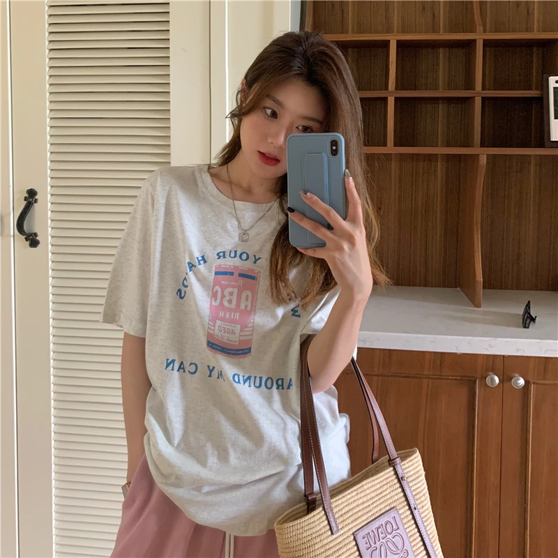

Summer New Style Korean Personality Loose Letter Temperament Short-sleeved T-shirt