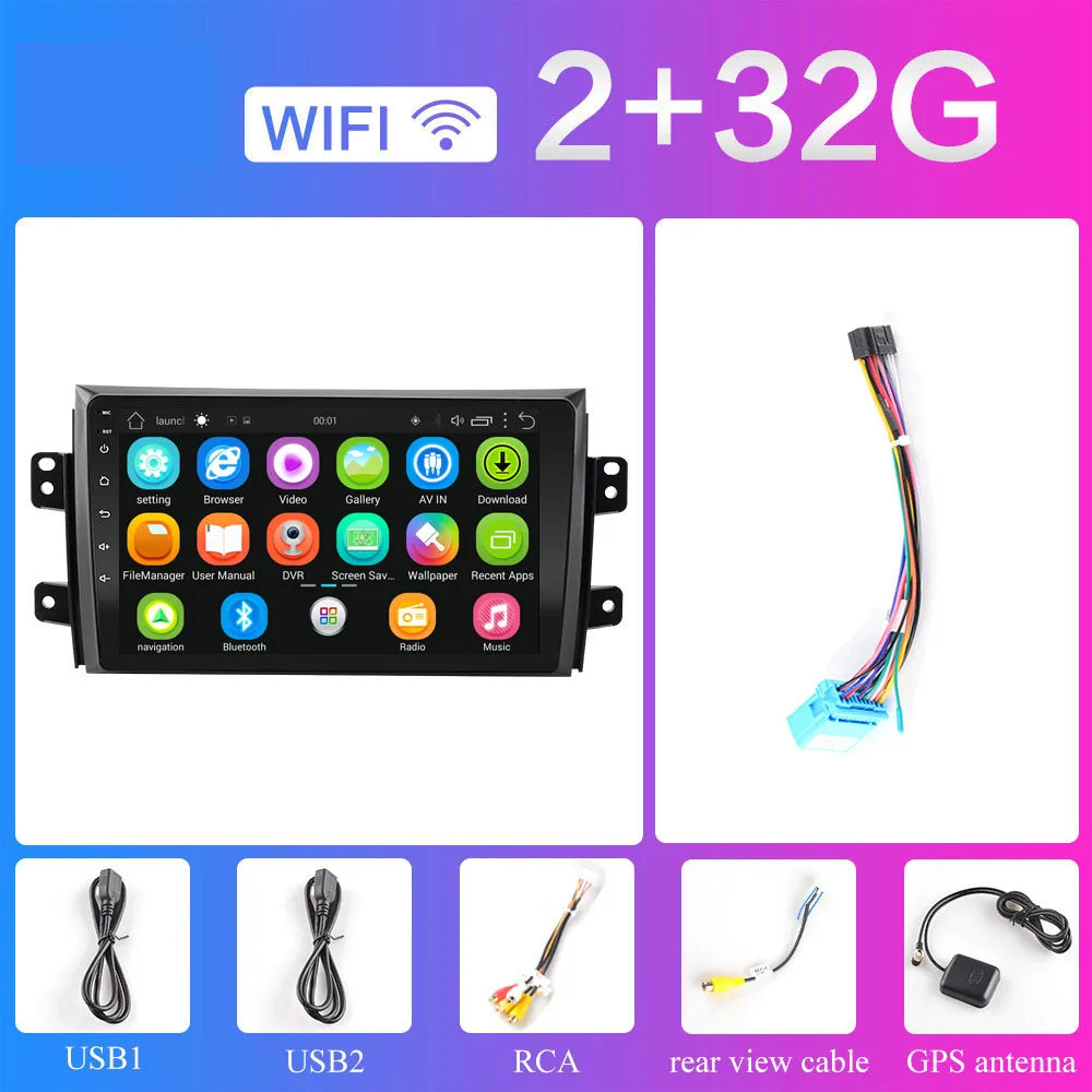 2G 2 din 2.5D Android 8,1 автомобиль радио мультимедиа плеер для Suzuki SX4 2006 2007 2008 2009 2010 2011 2012 2013 gps навигации - Цвет: 2G