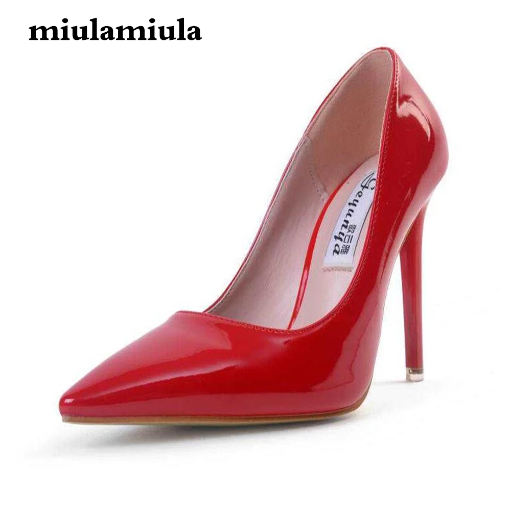 Miulamiula/Женская обувь туфли-лодочки на высоком каблуке Яркая кожаная ткань модная