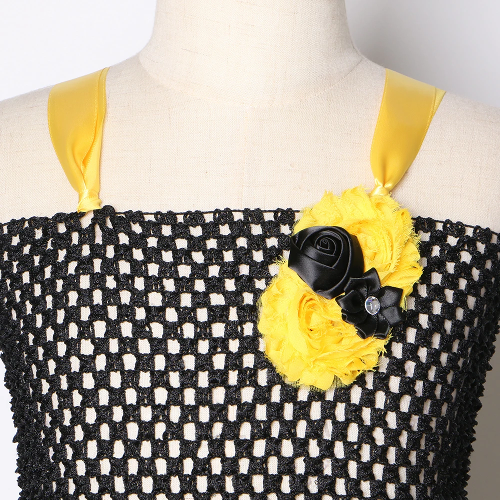1 Set Bee Girls Tutu Dress Yellow Black Honeybee Fairy Costume Outfit Kids Halloween Masquerade Party Fancy Dresses | Детская одежда и