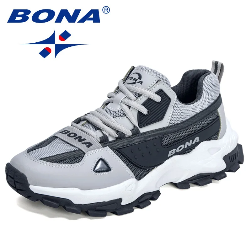 BONA 2022 New Designers Running Shoes for Men Lightweight Walking Jogging Sport Sneakers Man Breathable Athletic Footwear Comfy