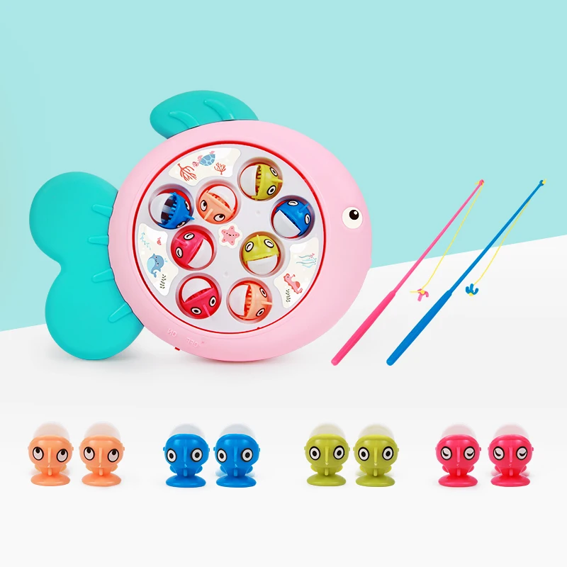 pink Beiens магнитная рыбалка игрушки для девочек мальчик, набор для рыбалки игрушки для детей, игра рыбалка, магнитная игра, р - Цвет: pink