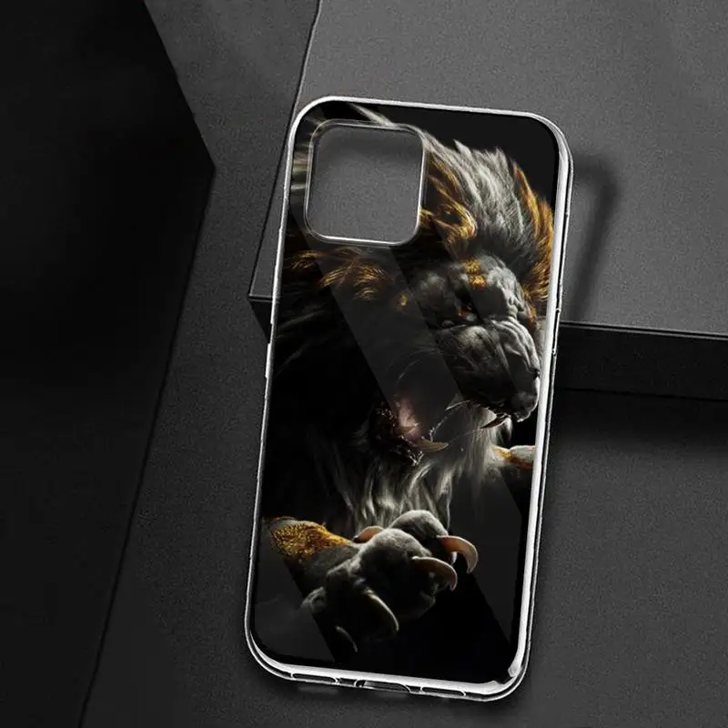 

Animals The Lion Phone Case for iPhone 11 12 pro XS MAX Mini 8 7 6 6S Plus X 5S SE 2020 XR