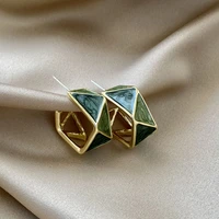 fashion dripping oil irregular c shaped geometric stud earrings for women jewelry accessories modern women earrings