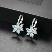colorful flower earrings fashion ins style women ear stud aaa cubic zircon lady earing party young girl crystal jewelry